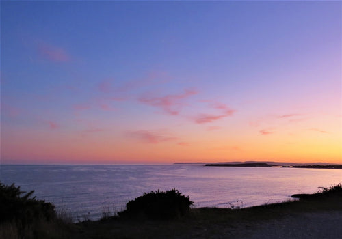 Sunset over the sea. A view from Highcliffe.